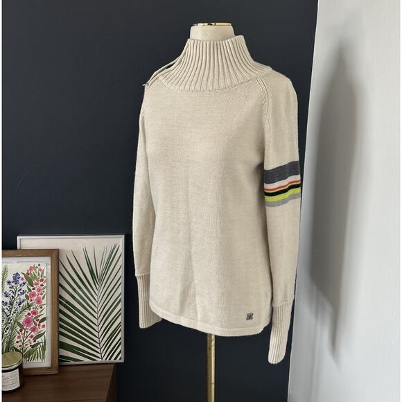 Smartwool Color Stripe Winter Ski Funnel Neck Sweater Pullover - Picture 4 of 13